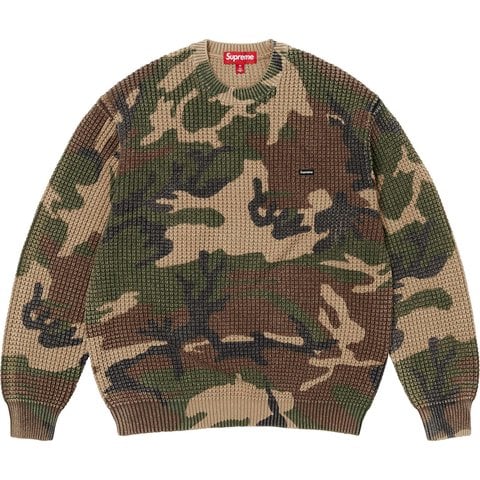 Washed Small Box Waffle Sweater - Supreme
