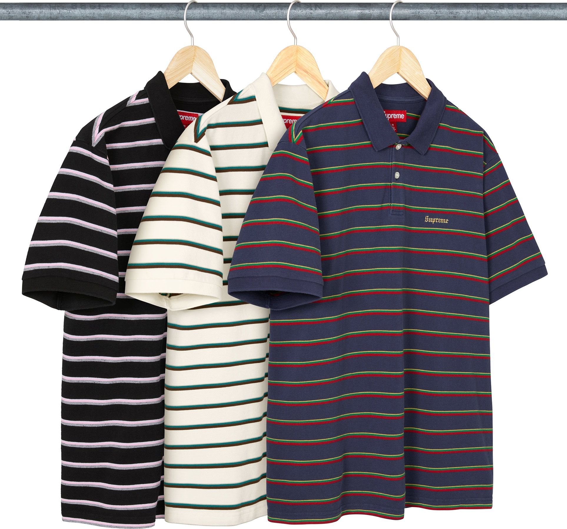 トップス Supreme Washed Stripe Polo XL Supreme Washed Stripe Polo Black Men's - SS26 - GB