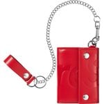Leather Chain Wallet Red