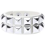 Supreme Studded Leather Bracelet White