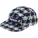 Supreme Metallic Bouclé Camp Cap Navy