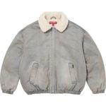 Supreme Faux Shearling Lined Bomber Jacket Washed Grey