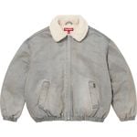Supreme Faux Shearling Lined Bomber Jacket Washed Grey