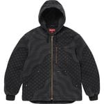 Supreme Flag Quilted Hooded Work Jacket Black