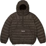 Supreme Micro Down Half Zip Hooded Pullover Dark Brown