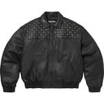 Supreme Swarovski® Studded Quilted Leather Jacket Black