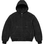 Supreme Woven Suede Hooded Work Jacket Black