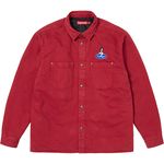 Supreme Quilted Lined Denim Snap Shirt Red