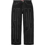 Supreme Inset Spellout Baggy Jean Black