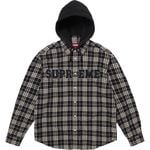 Supreme Appliqué Hooded Flannel Shirt Black