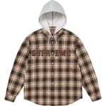 Supreme Appliqué Hooded Flannel Shirt Brown
