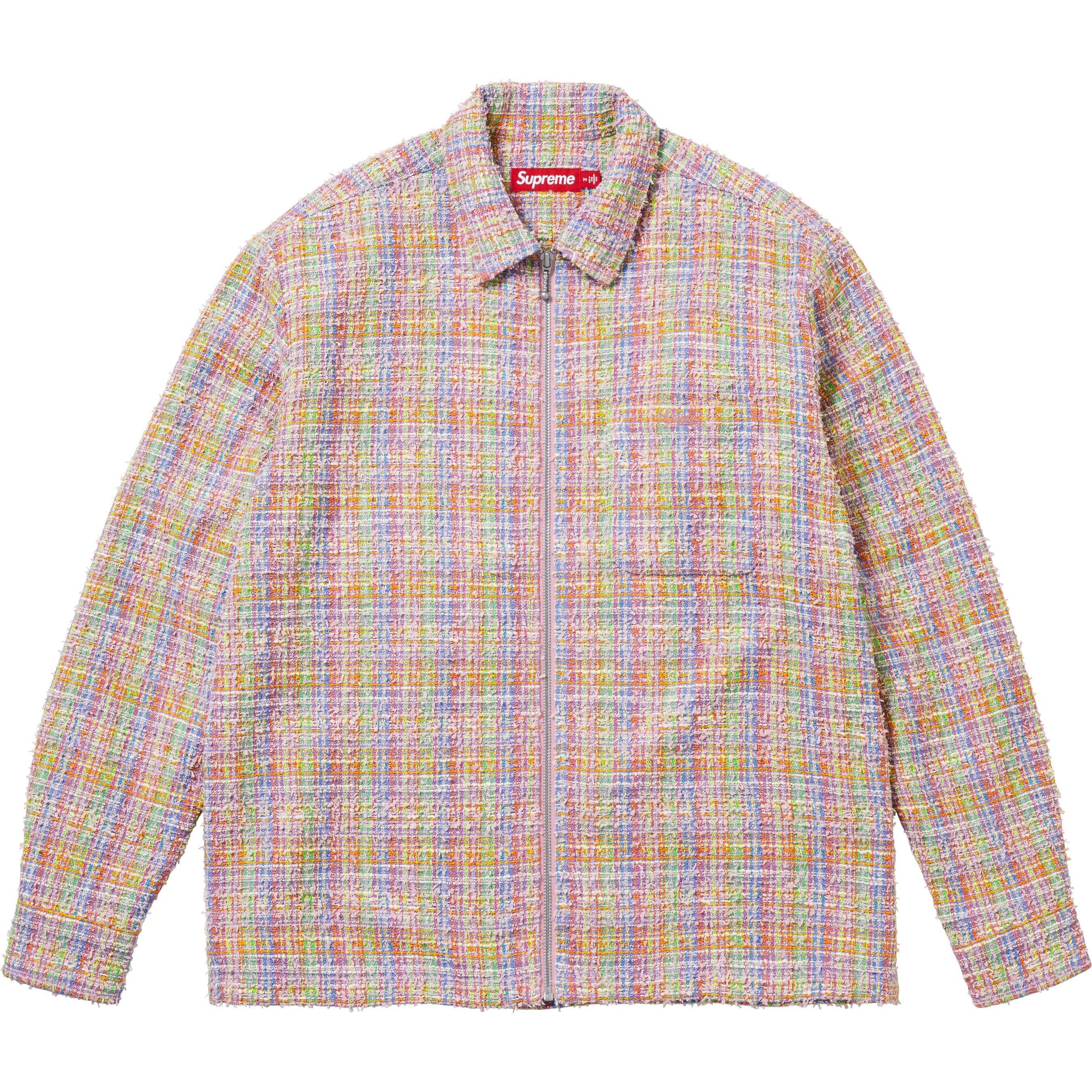 Supreme Bouclé Zip Up Shirt Multicolor