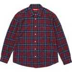 Supreme Frayed Textured Plaid Shirt Navy