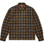 Supreme Metallic Flannel Zip Up Shirt Brown