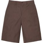 Supreme Pinstripe Wool Trouser Short Brown