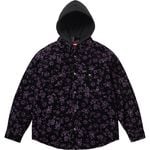 Supreme Quilted Lined Hooded Velvet Snap Shirt Floral