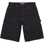 Supreme Repeat Jacquard Double Knee Denim Short Black