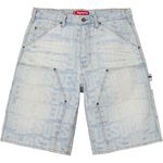 Supreme Repeat Jacquard Double Knee Denim Short Light Washed Indigo