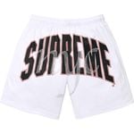 Rhinestone Mesh Short White