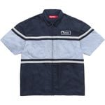 Silk Zip Up S/S Shirt Navy