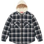 Supreme Thermal Lined Hooded Flannel Zip Up Shirt Black