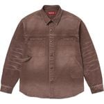 Supreme Worn Snap Painter Shirt Brown