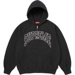 Supreme Cracked Raglan Zip Up Hooded Sweatshirt Black