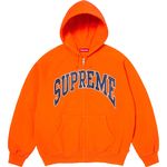 Supreme Cracked Raglan Zip Up Hooded Sweatshirt Dark Orange