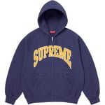 Supreme Cracked Raglan Zip Up Hooded Sweatshirt Washed Navy