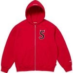 Supreme Devil S Logo Zip Up Hooded Sweatshirt Red