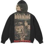 Supreme Paris Is Burning Zip Up Hooded Sweatshirt Black