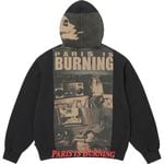 Supreme Paris Is Burning Zip Up Hooded Sweatshirt Black