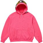 Supreme Patches Zip Up Hooded Sweatshirt Magenta