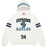 Supreme Rhinestone Eagle Hooded Sweatshirt White