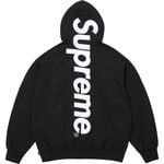 Supreme Satin Appliqué Hooded Sweatshirt Black