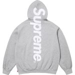 Supreme Satin Appliqué Hooded Sweatshirt Heather Grey