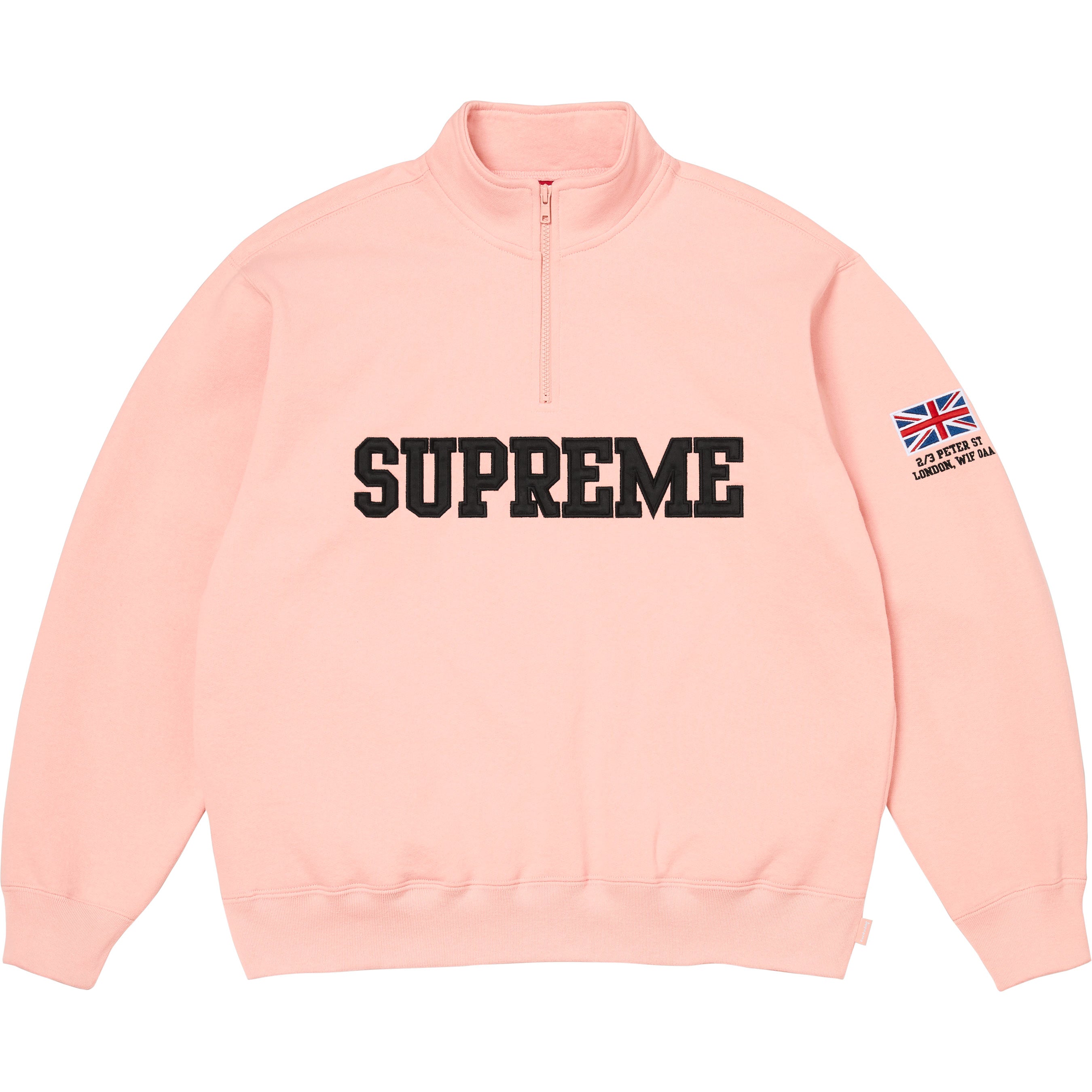 Supreme Shop Flag Half Zip Pullover Light Pink