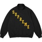 Supreme Slant Appliqué Half Zip Pullover Black
