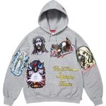 Supreme Stickers Hooded Sweatshirt Heather Grey