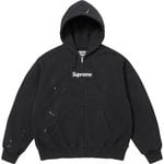 Supreme Supreme®/MM6 Maison Margiela Box Logo Zip Up Hooded Sweatshirt Black