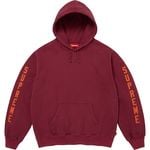 Supreme Washed Logo Hooded Sweatshirt Cardinal