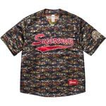 Supreme Floral Jacquard Baseball Jersey Navy