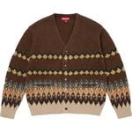Supreme Metallic Fair Isle Cardigan Brown