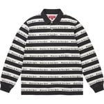 Supreme Old English Stripe L/S Polo Black