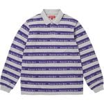 Supreme Old English Stripe L/S Polo Heather Grey