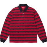 Supreme Old English Stripe L/S Polo Navy