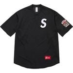 Supreme Shop S Logo Baseball Henley Black