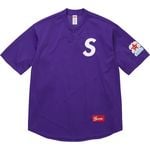 Supreme Shop S Logo Baseball Henley Purple