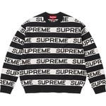 Supreme Stripe Logo Sweater Black