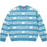 Supreme Stripe Logo Sweater Blue